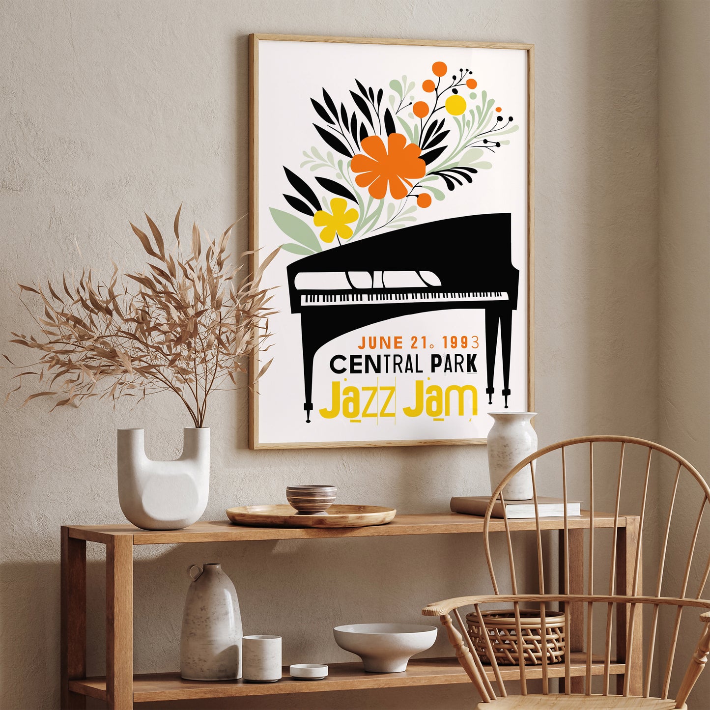 Central Park Jazz Jam Retro Poster