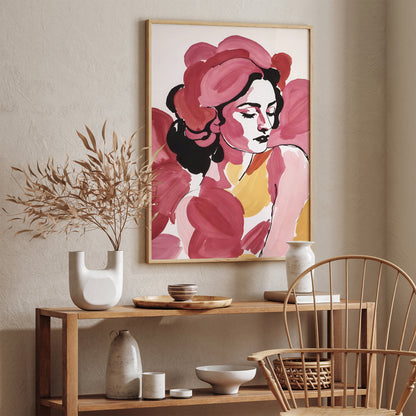 Artistic Woman Portrait Living Room Wall Art