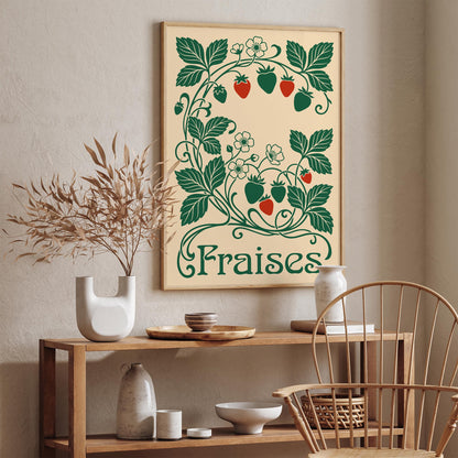 Vintage Strawberry Poster