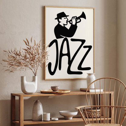 Jazz Music Poster - Retro Jazz Musician Art Print