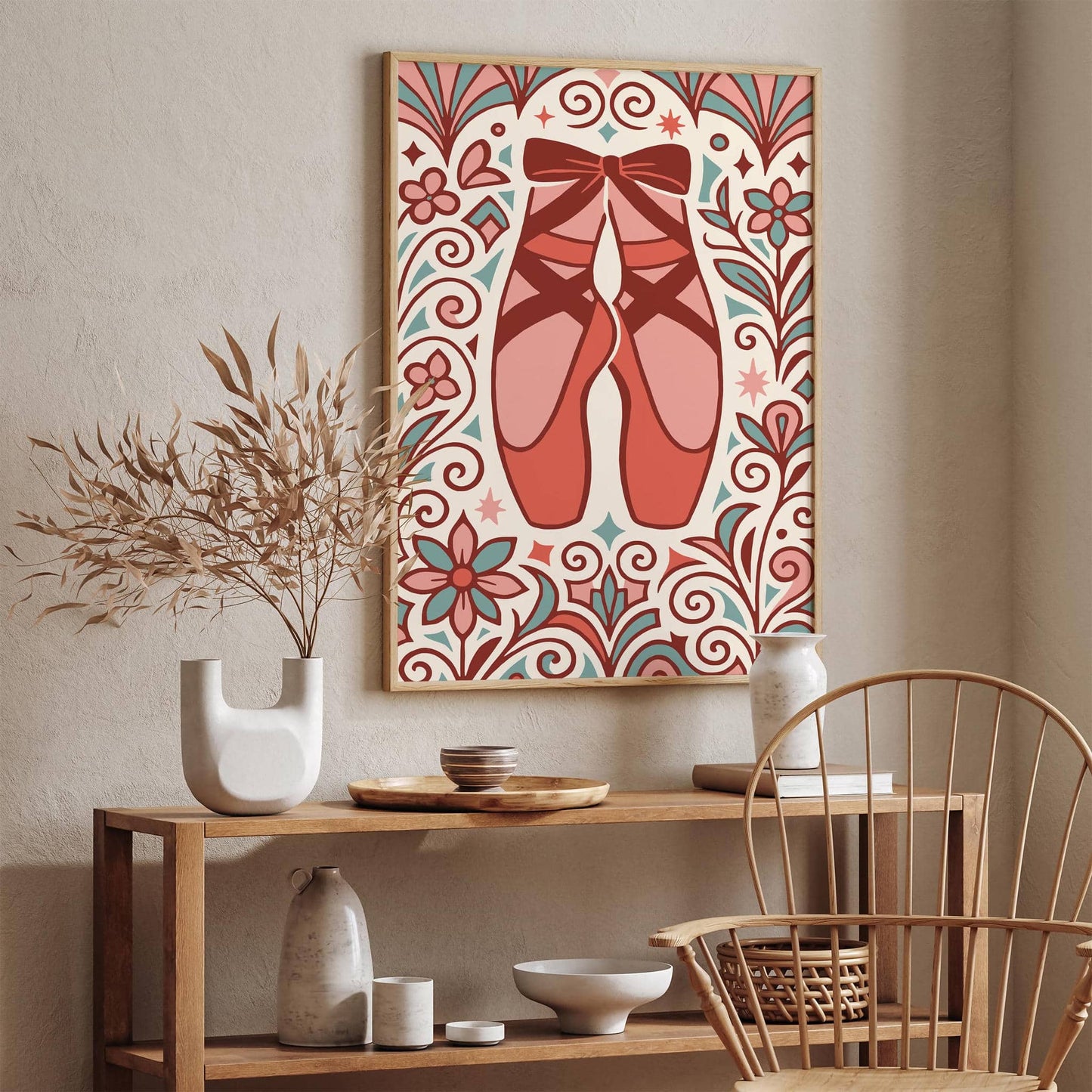 Elegant Ballet  Pointe Shoes Art Print