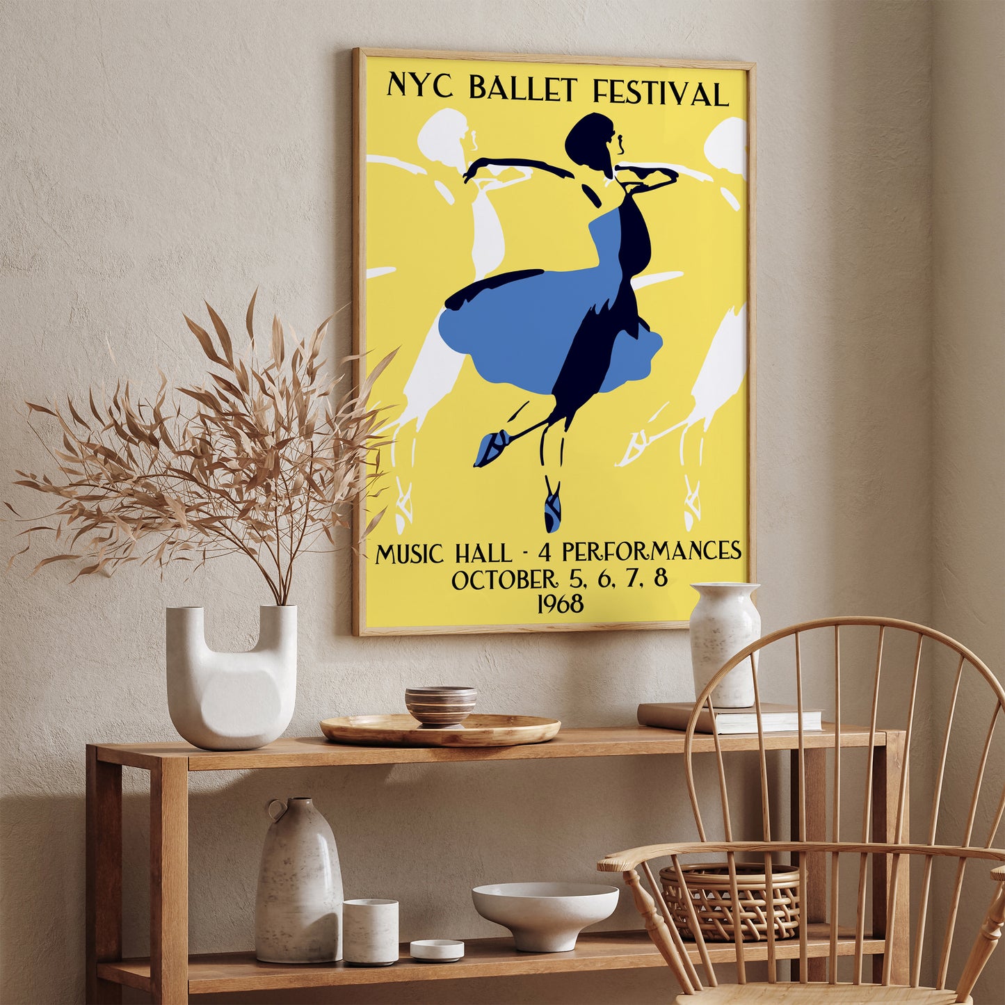 NYC Ballet Festival Yellow Wall Art