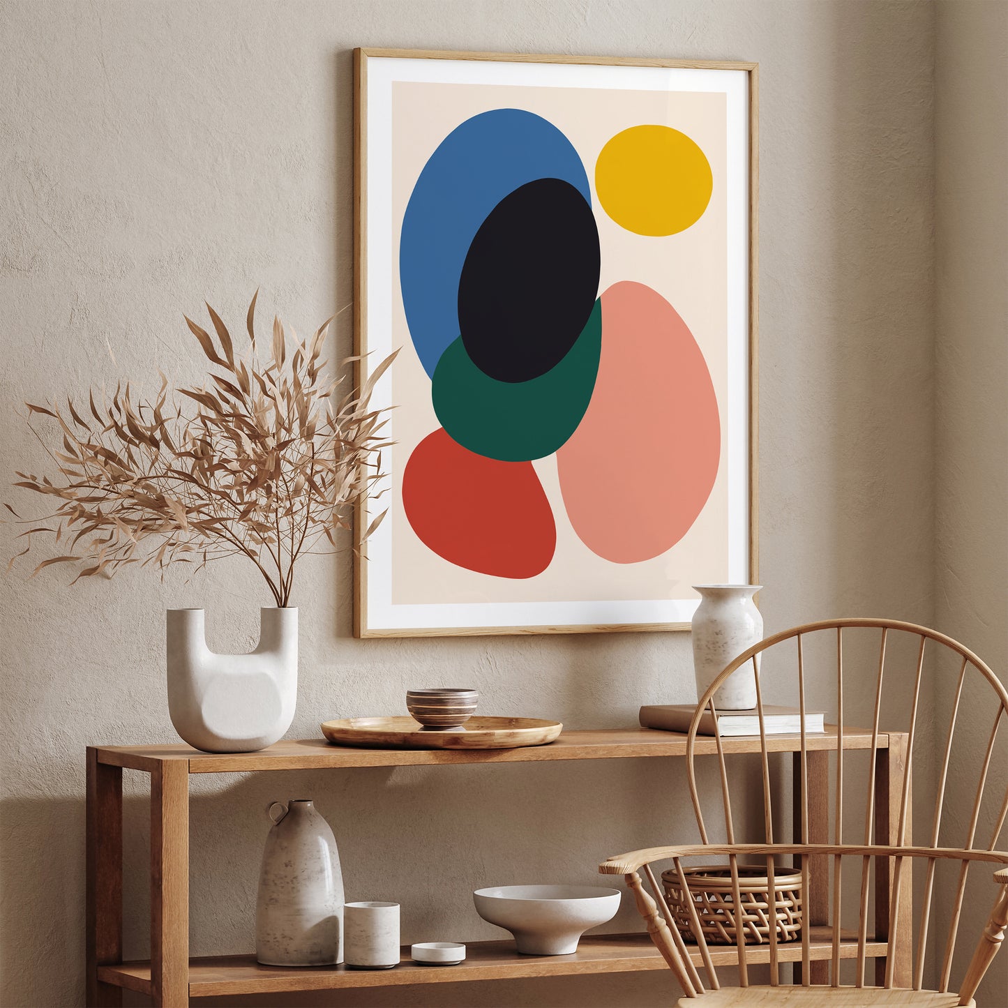 Mid Century Modern Colorful Spots Poster