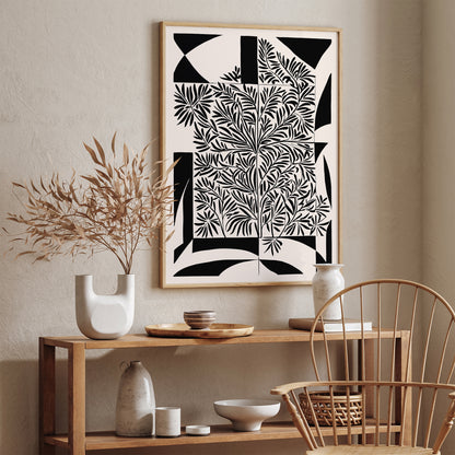 Black and White Abstract Scandinavian Art Print