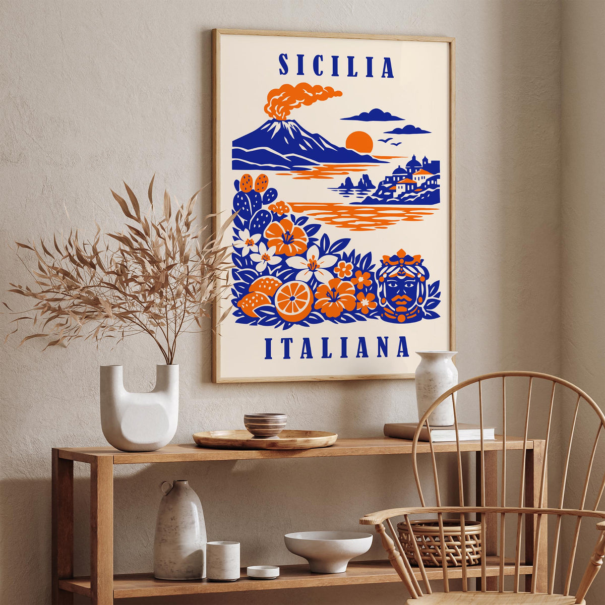 Sicilia Italy Travel Poster