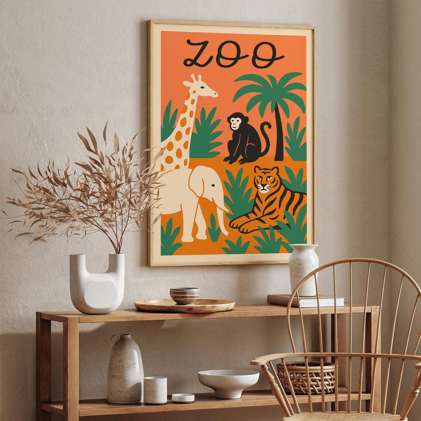 Retro Zoo Poster – Kids Room Wall Art