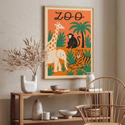 Retro Zoo Poster – Kids Room Wall Art