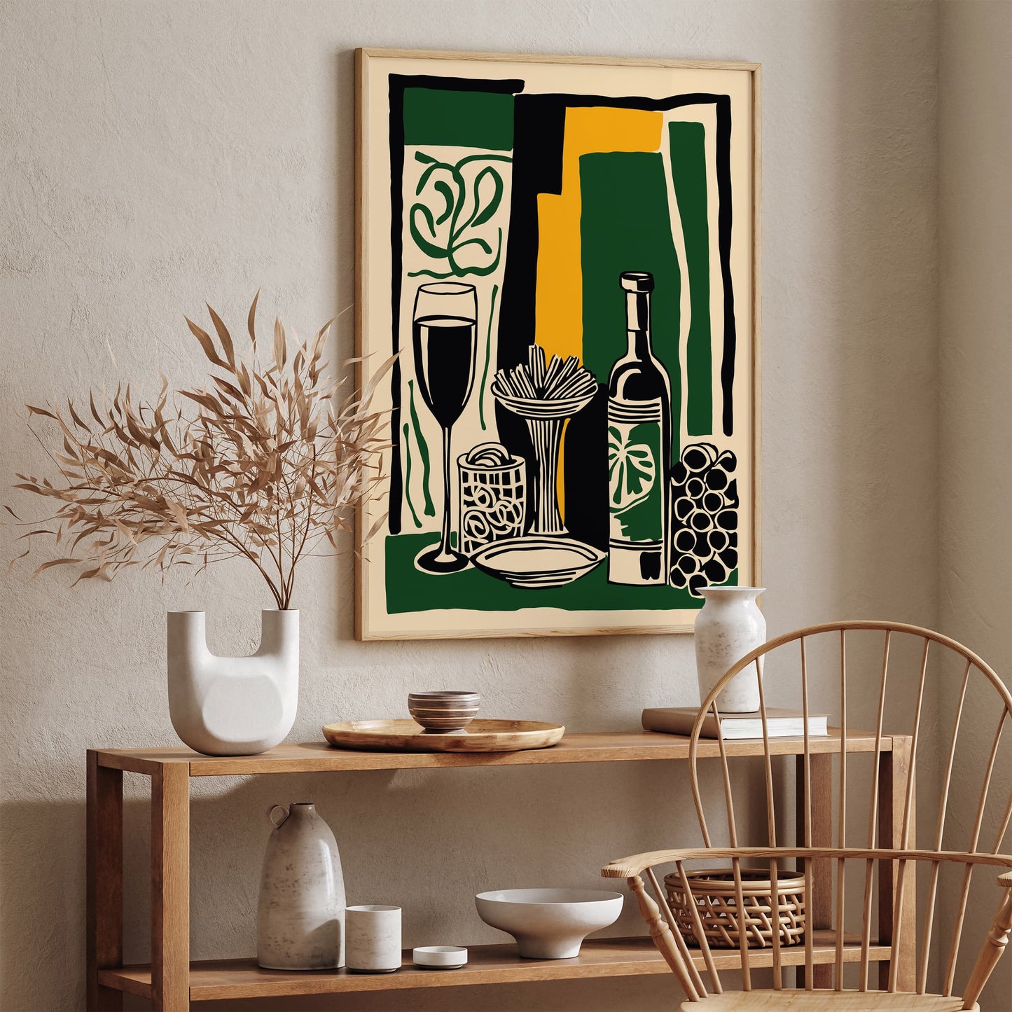 Wine and Pasta, Italian Restaurant Wall Art