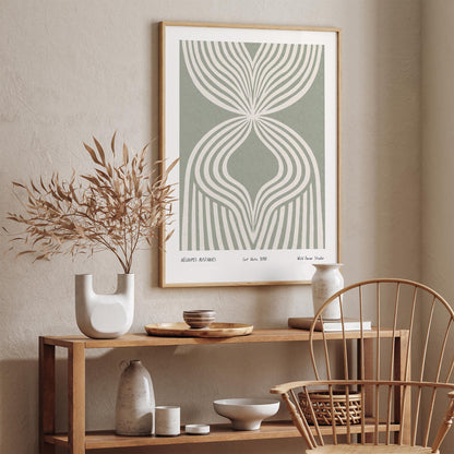 Sage Green Abstract Poster - Modern Cut Outs Print