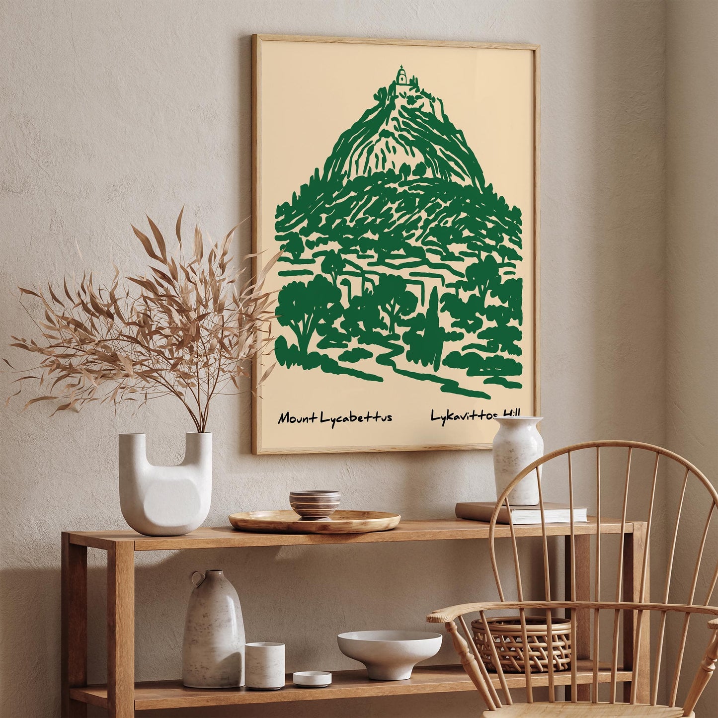 Mount Lycabettus Poster - Green Athens Landscape Wall Art