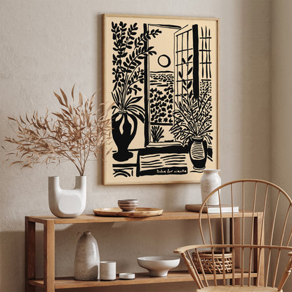 Dolce far Niente Black Ink Style Poster