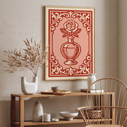 Bottle of Perfume Poster - Rococo Rose Art Print