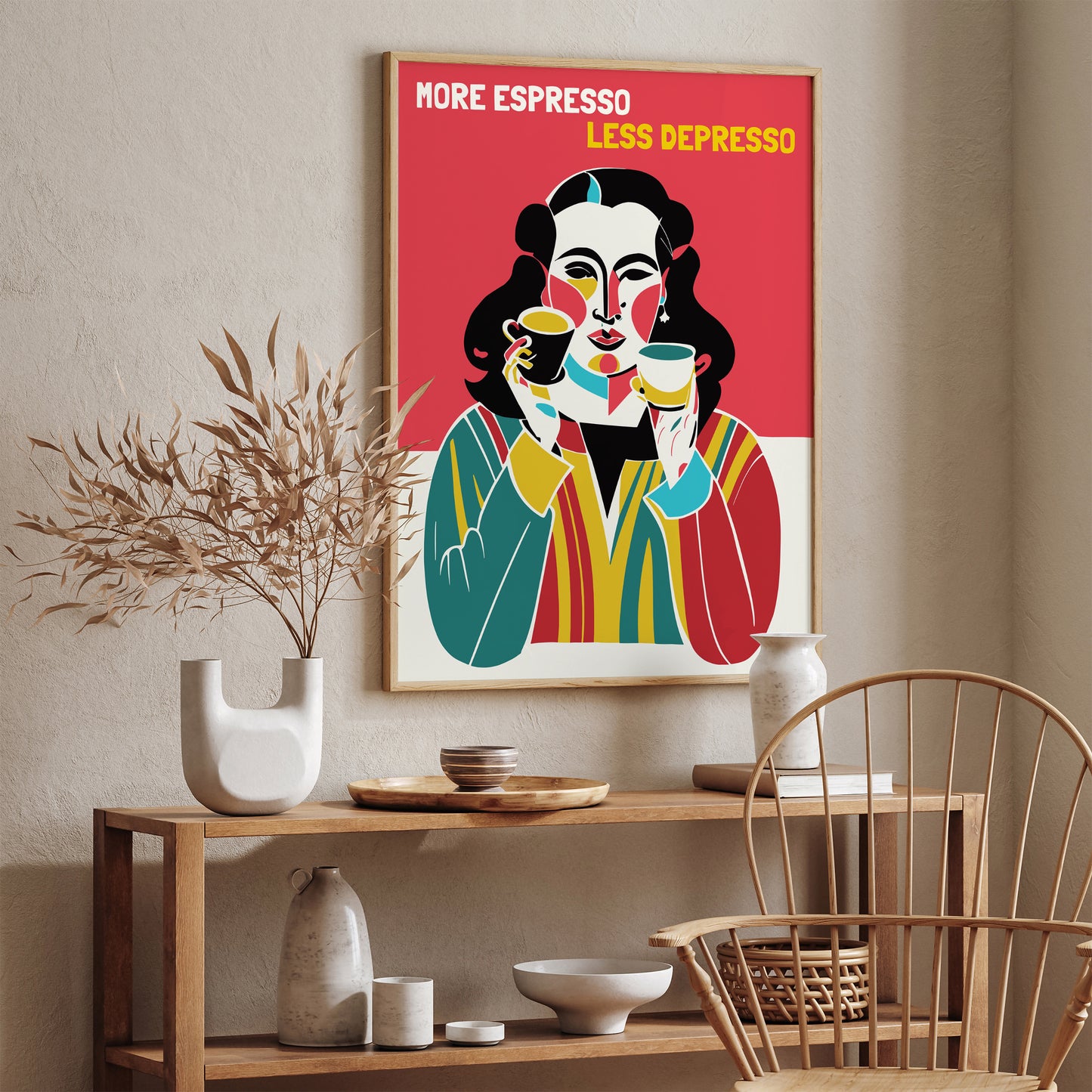 More Espresso Less Depresso Coffee Poster