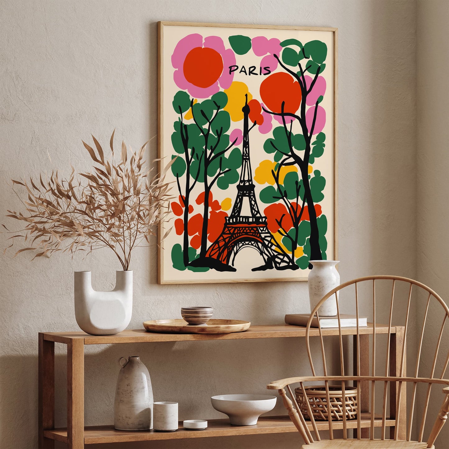 Colorful Paris Travel Wall Art Print 2025