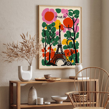 Colorful Paris Travel Wall Art Print 2025
