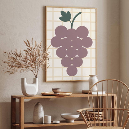 Grapes Illustration - Scandinavian Kitchen Wall Art Print