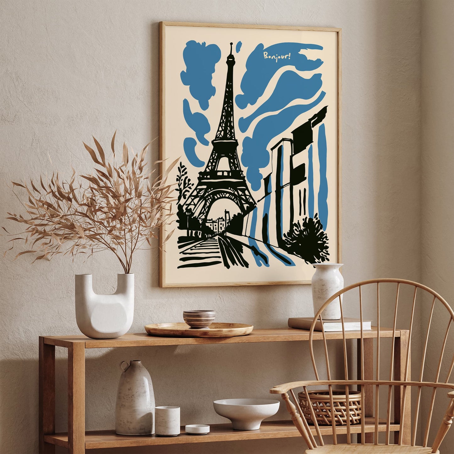Bonjour! Paris Travel Art Print