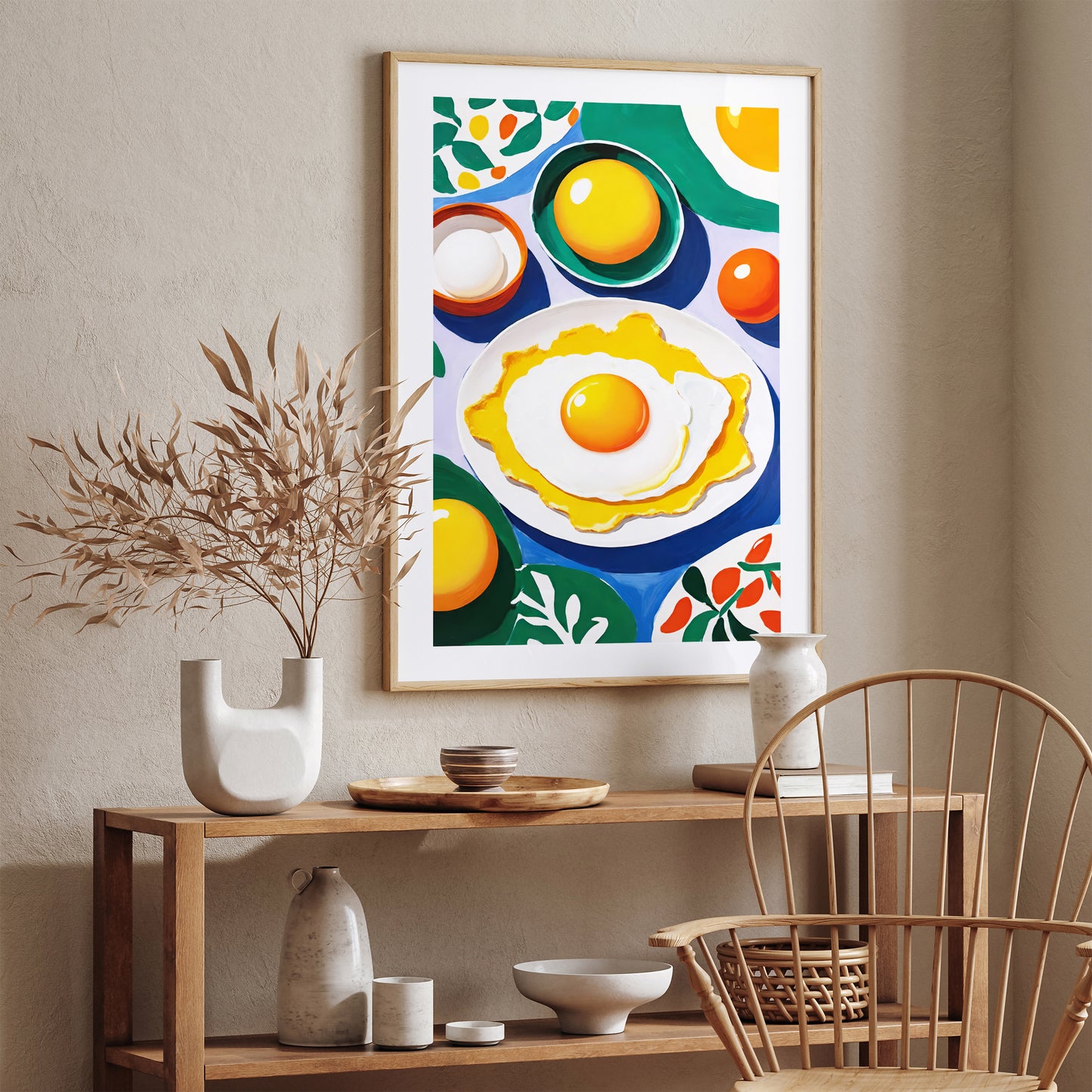 Colorful Breakfast Fried Egg Poster