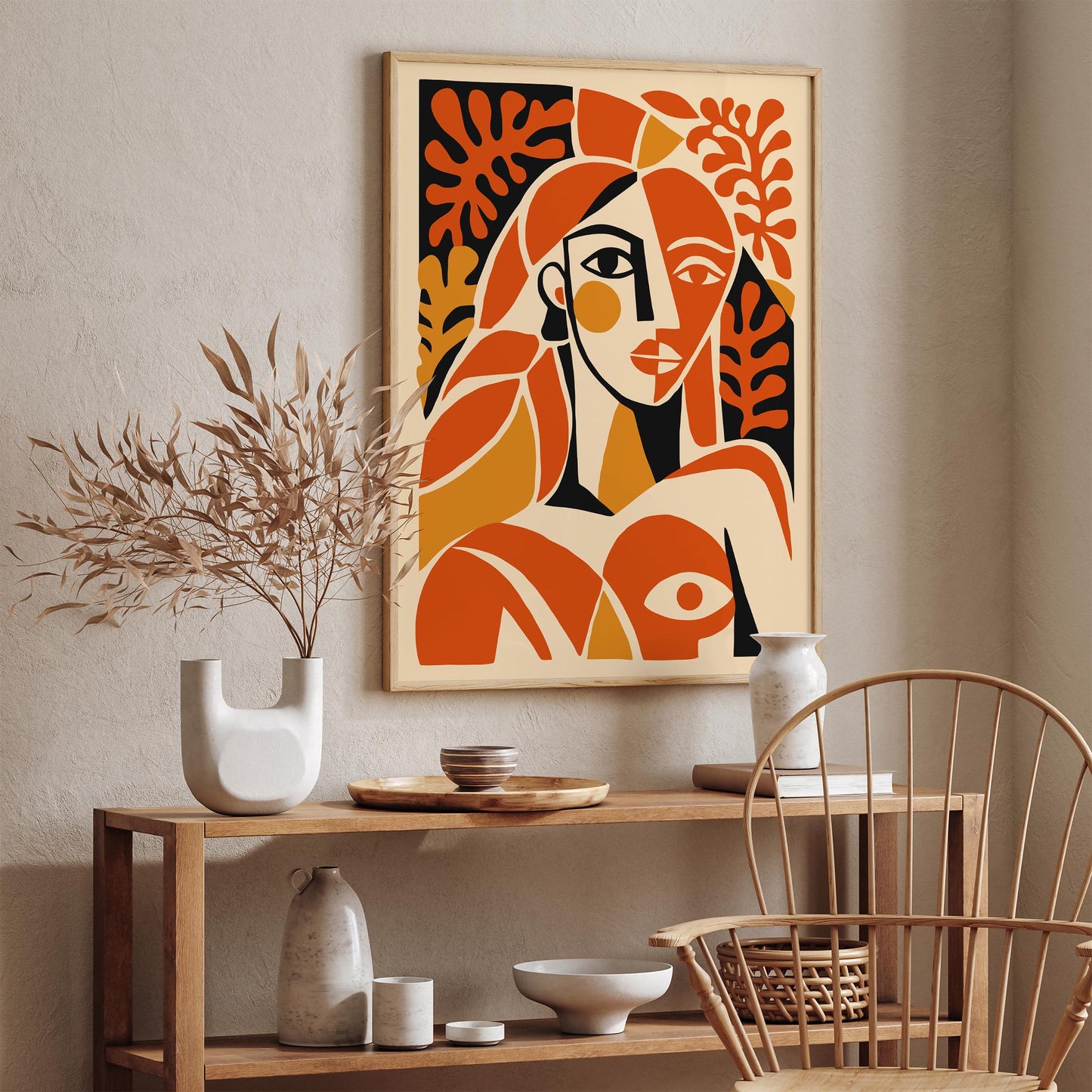 Abstract Woman Portrait Poster – Modern Art Wall Print