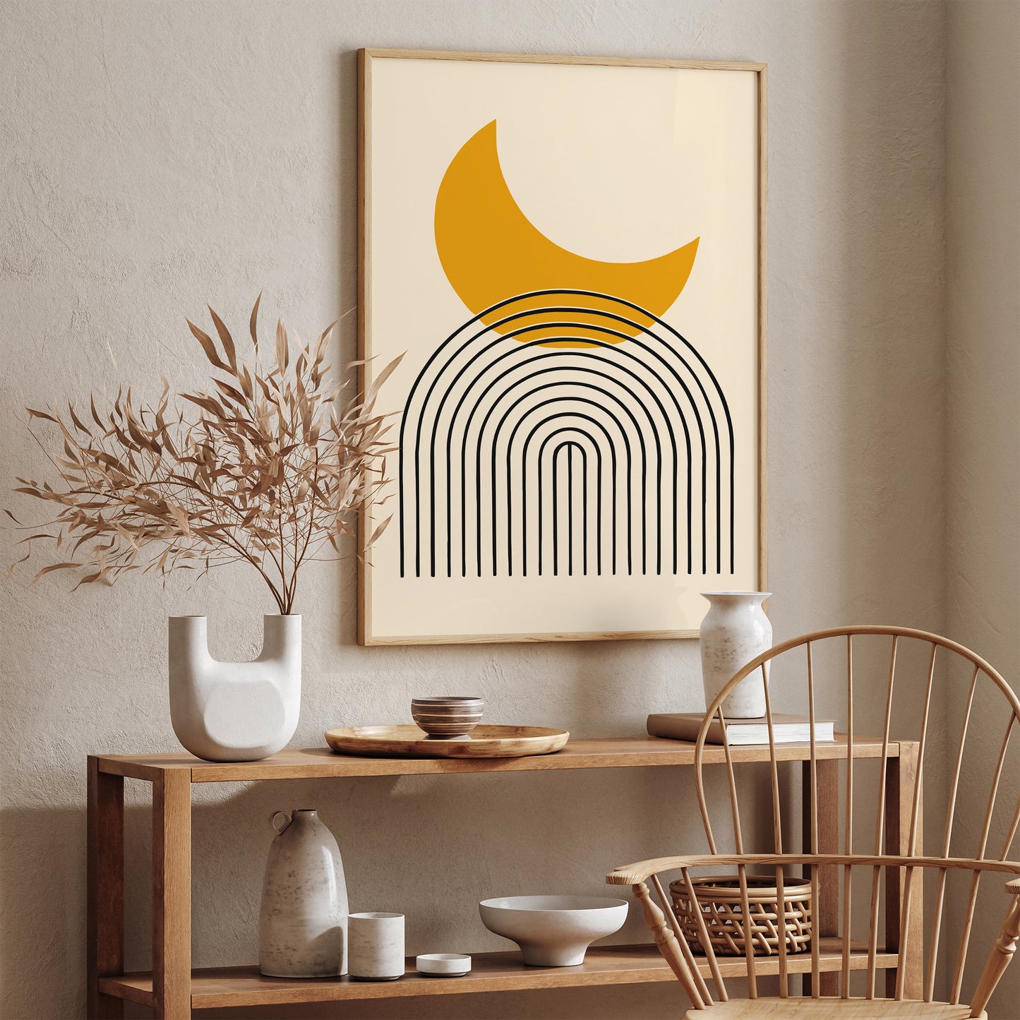 Modern Moon and Arches Art Print