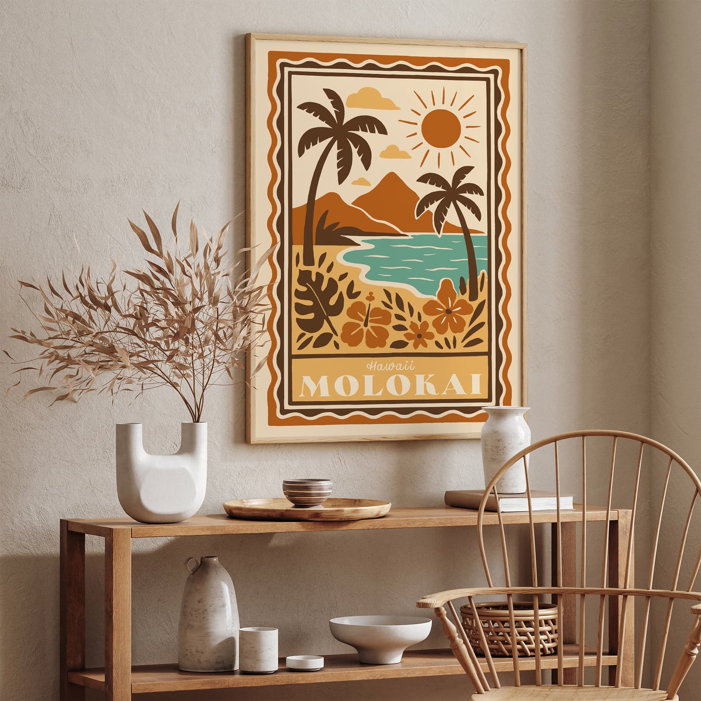 Bohemian Hawaii Print - Molokai Travel Art