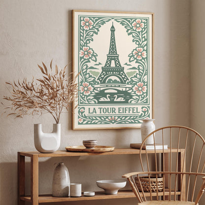 Eiffel Tower Paris Poster – Vintage Travel Wall Art