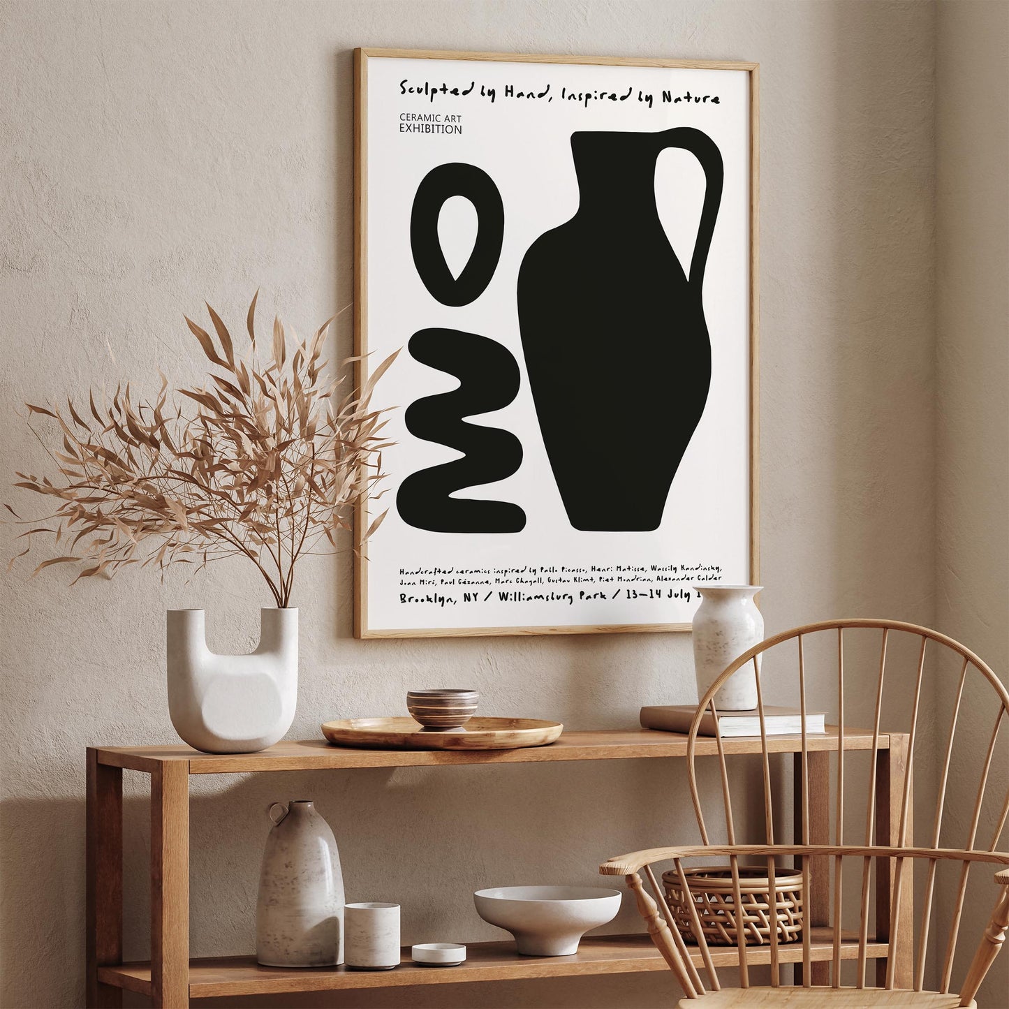 Ceramic Art Exhibition Poster - Modern Black and White Wall Art Print