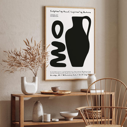 Ceramic Art Exhibition Poster - Modern Black and White Wall Art Print