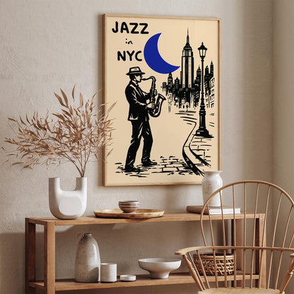 New York City Vintage Jazz Music Art Poster