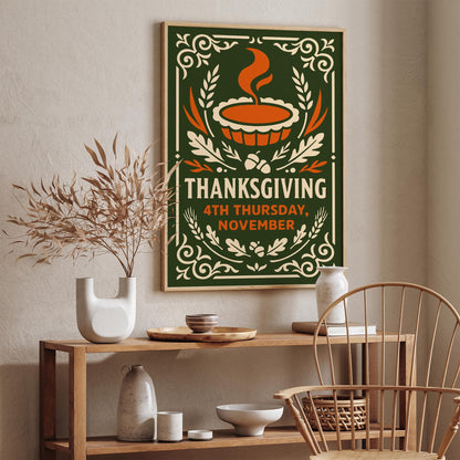 Thanksgiving 4th Thursday Nov Poster