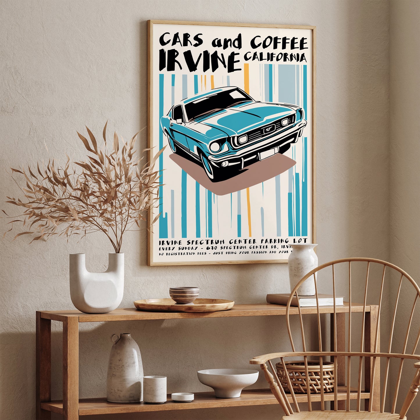 Cars and Coffee Retro Poster