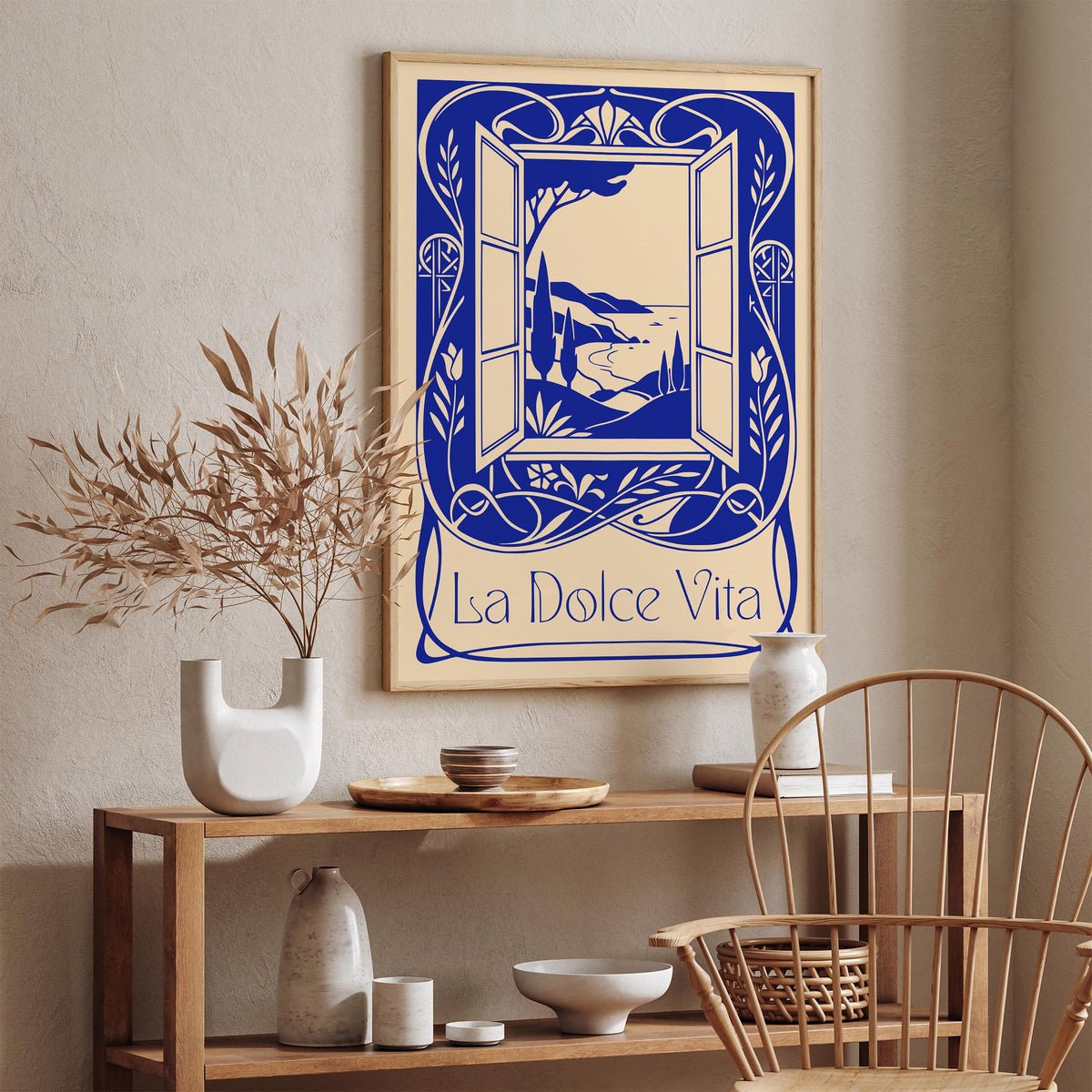 Blue La Dolce Vita Poster