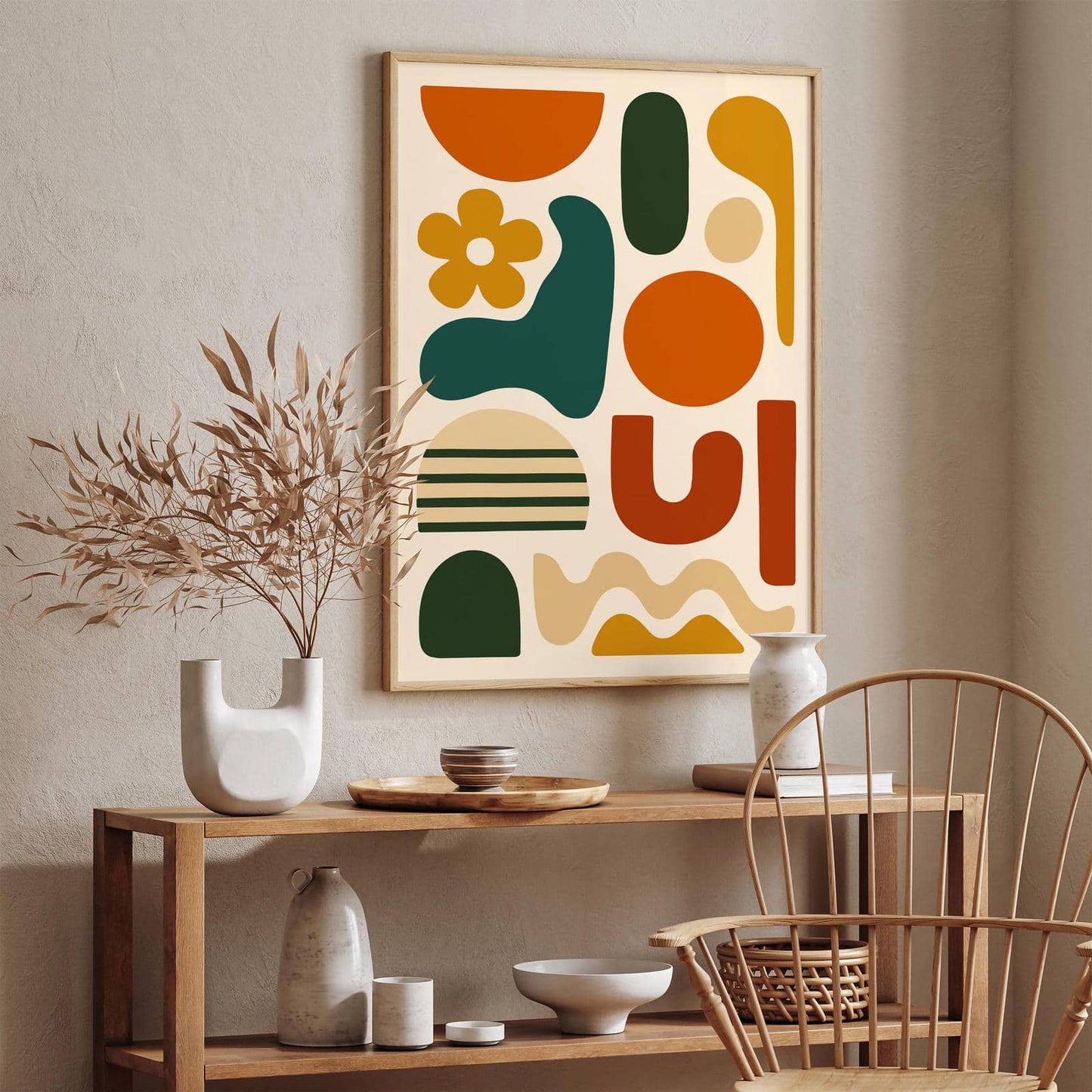 Abstract Mid Century Modern Wall Art Print