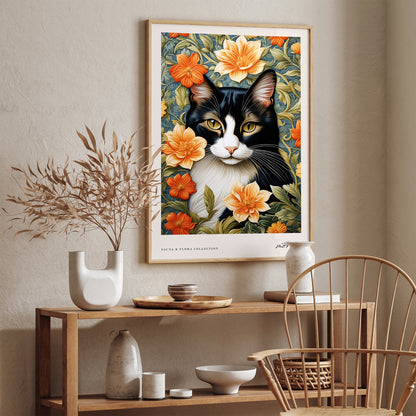 Cat’s Whiskers in a Floral Paradise Poster