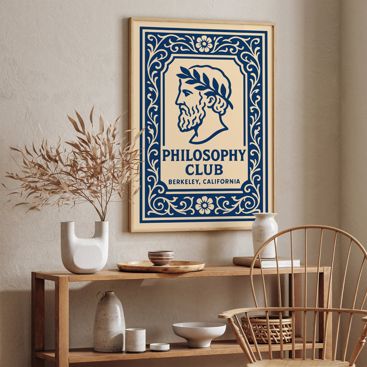 Navy Blue Berkeley Philosophy Club Art Poster