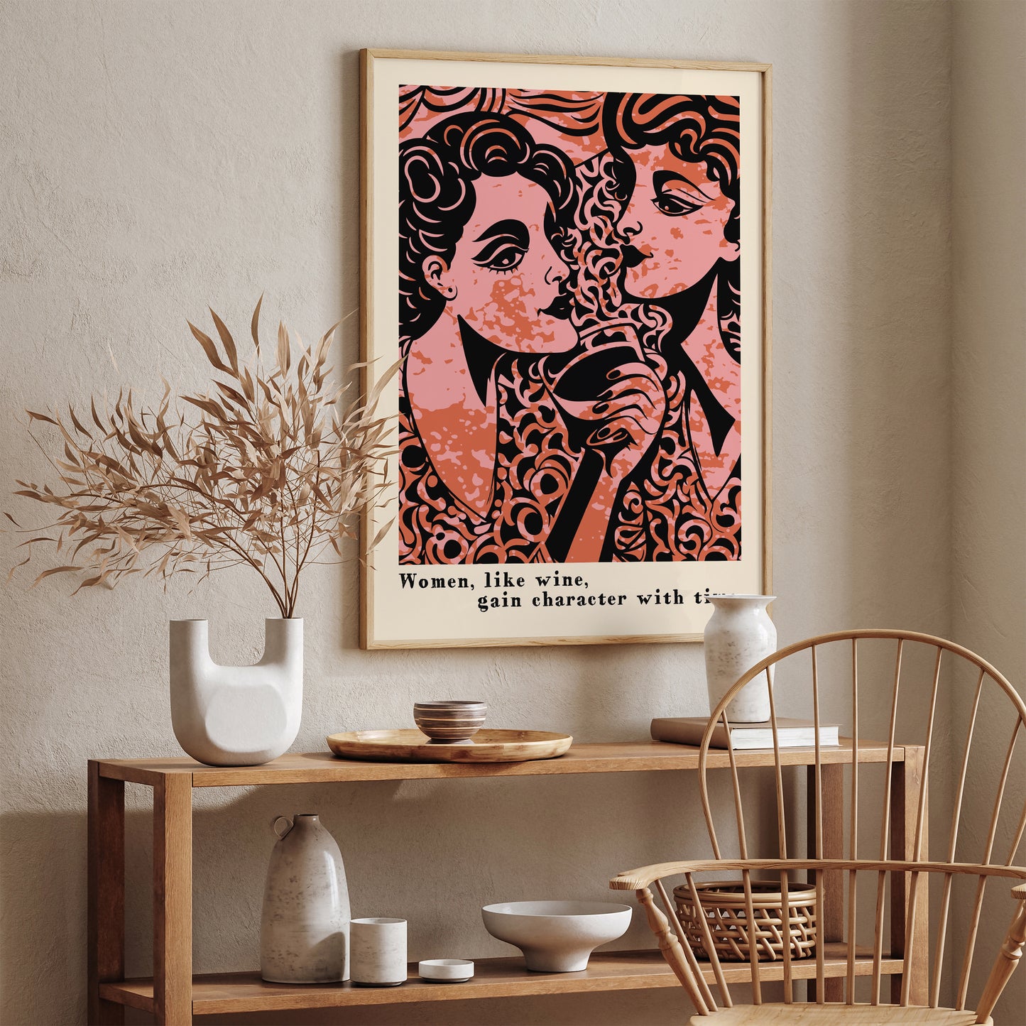 Feminine Wine Art Poster