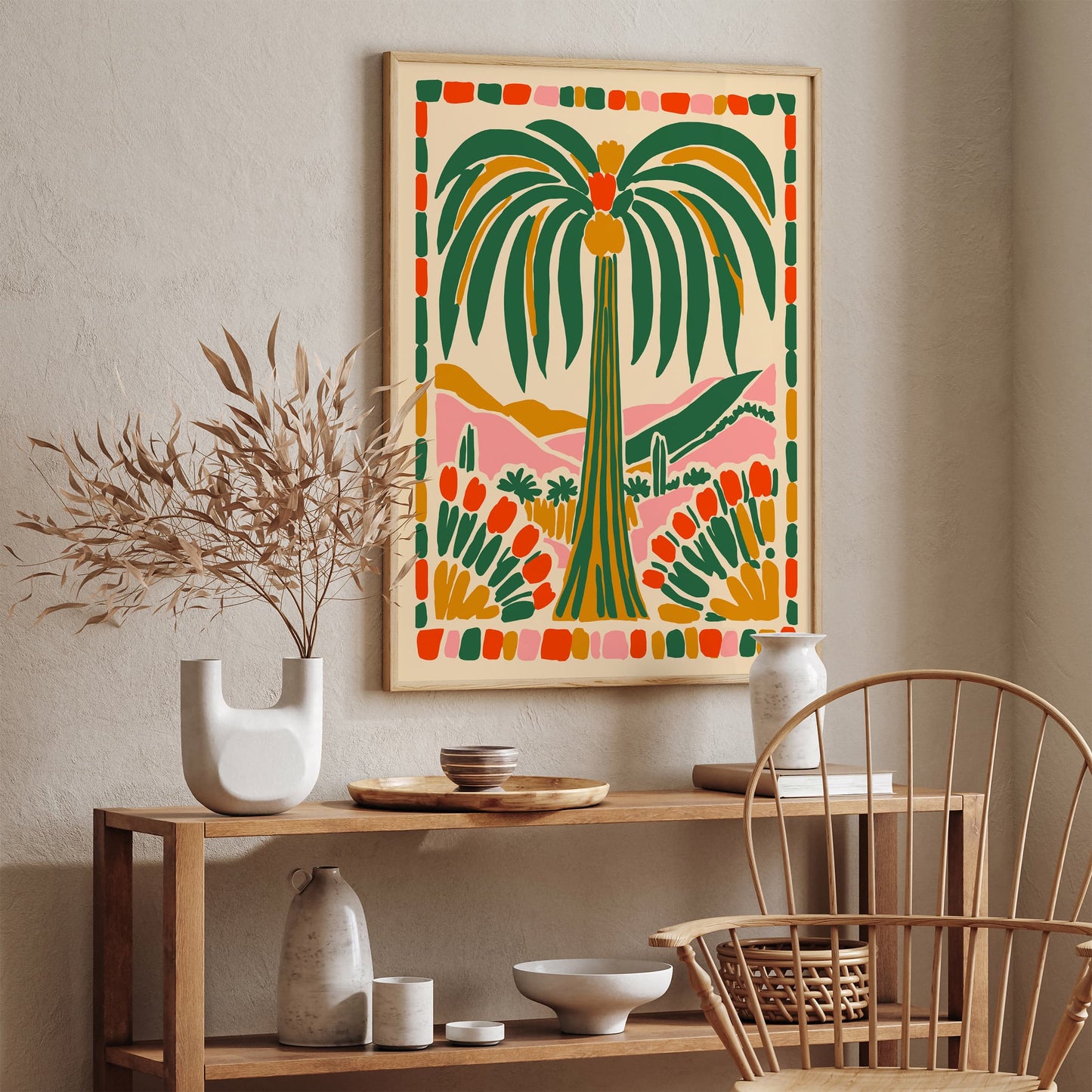 Colorful Palm Tree Poster Bohemian Home Decor