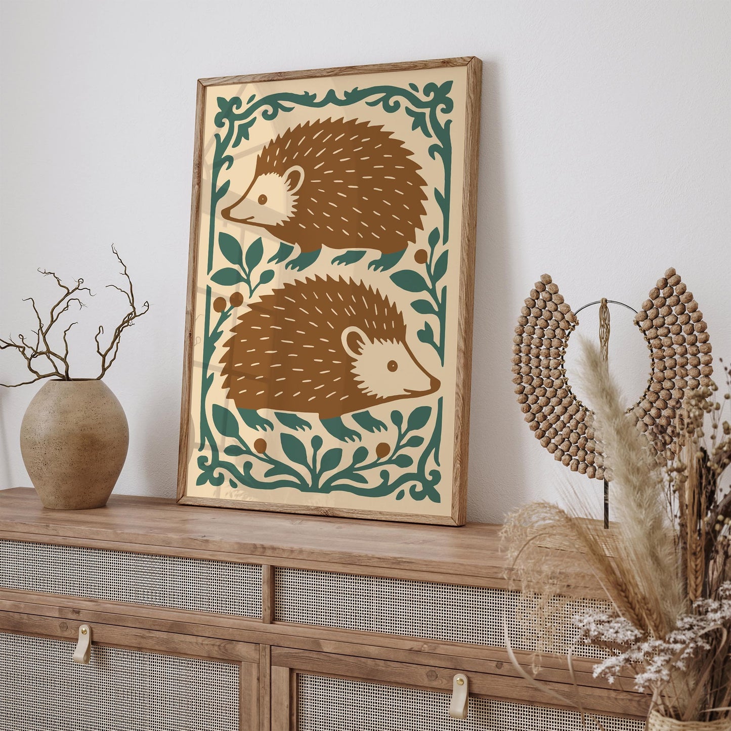 Autumn Hedgehogs Art Print 2026