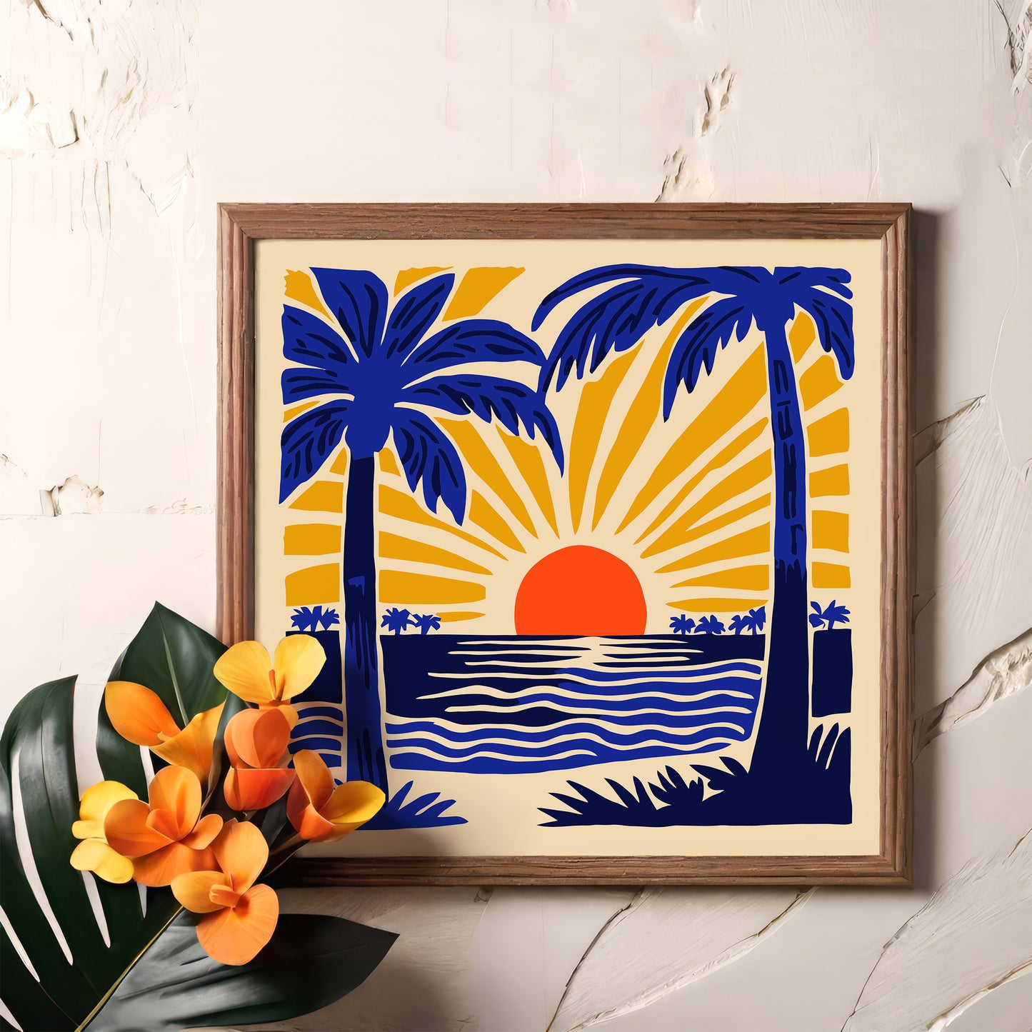 Tropical Landscape Square Print