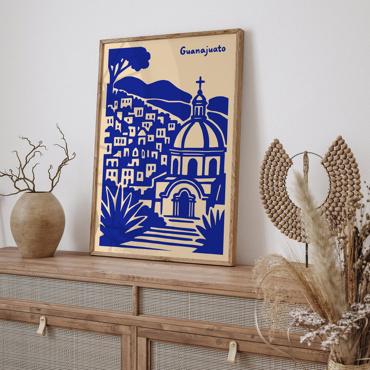Guanajuato Mexico Blue Cityscape Travel Poster