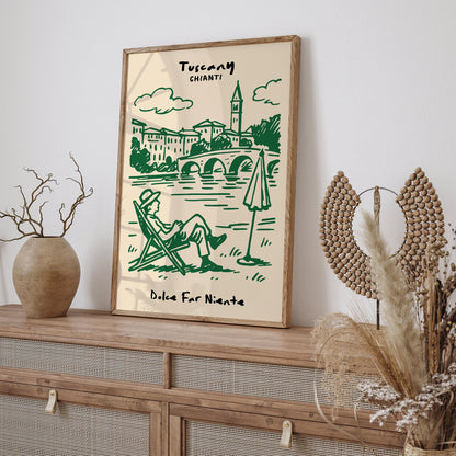 Tuscany Chianti Poster - Dolce Far Niente Wall Art