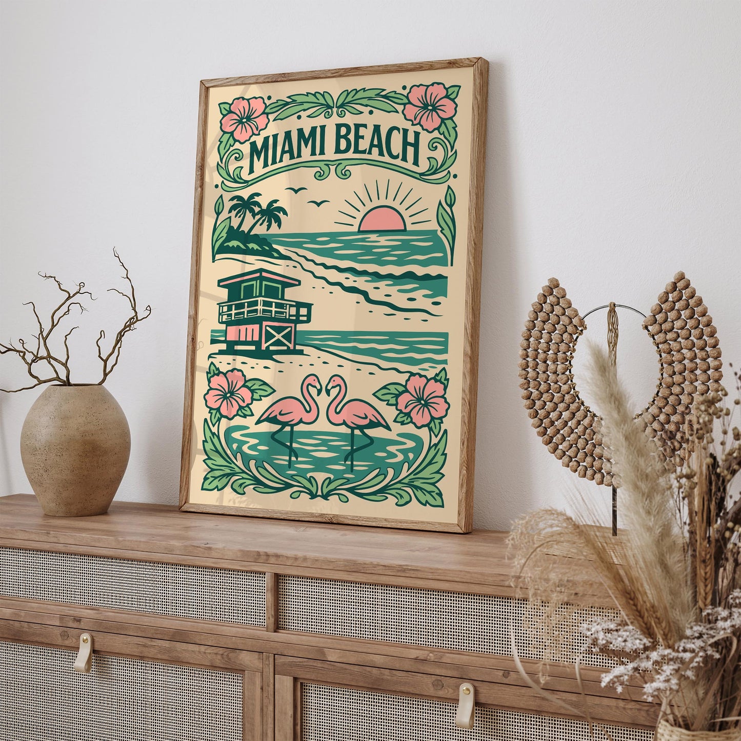 Miami Beach Girly Poster