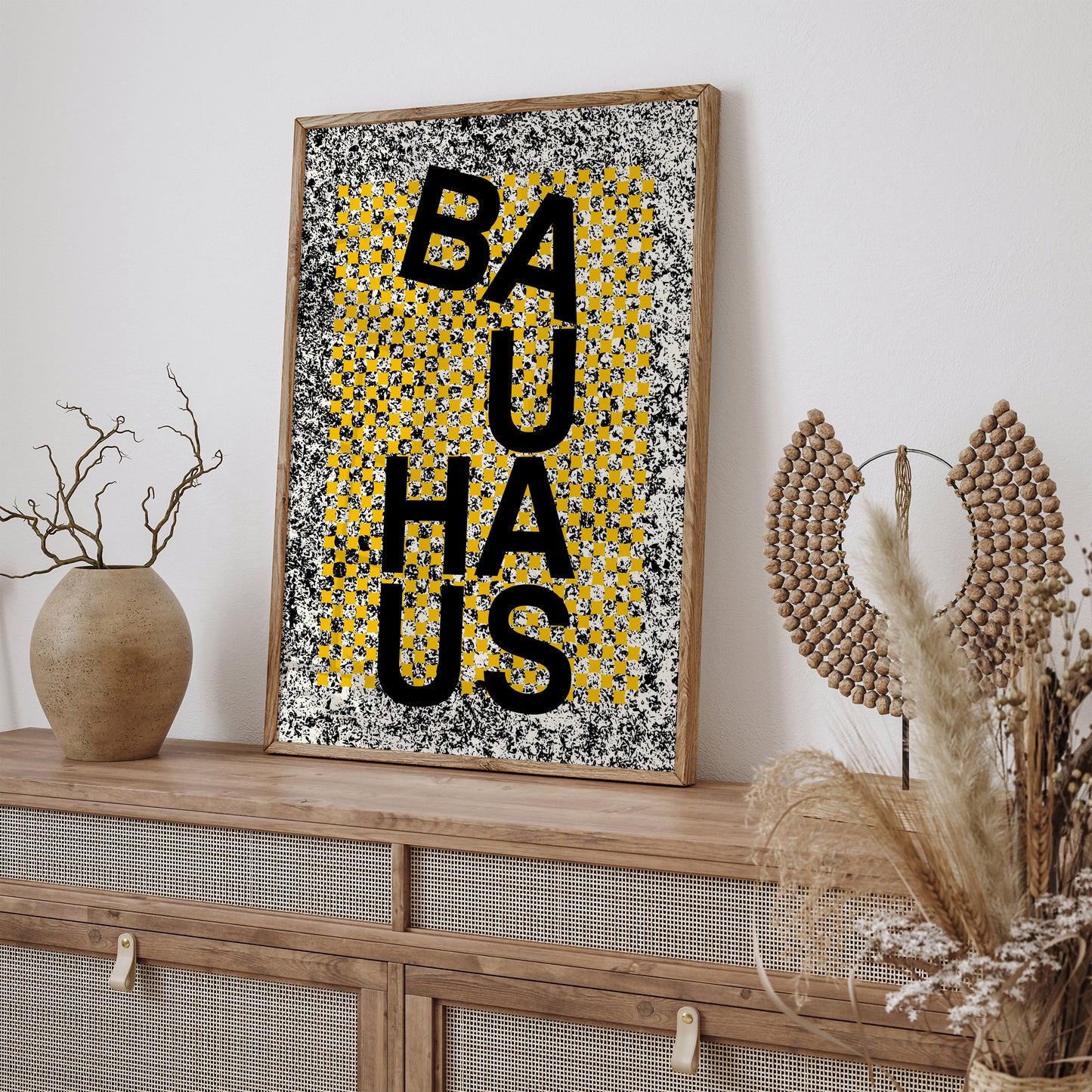 Bauhaus Retro Yellow Art Print