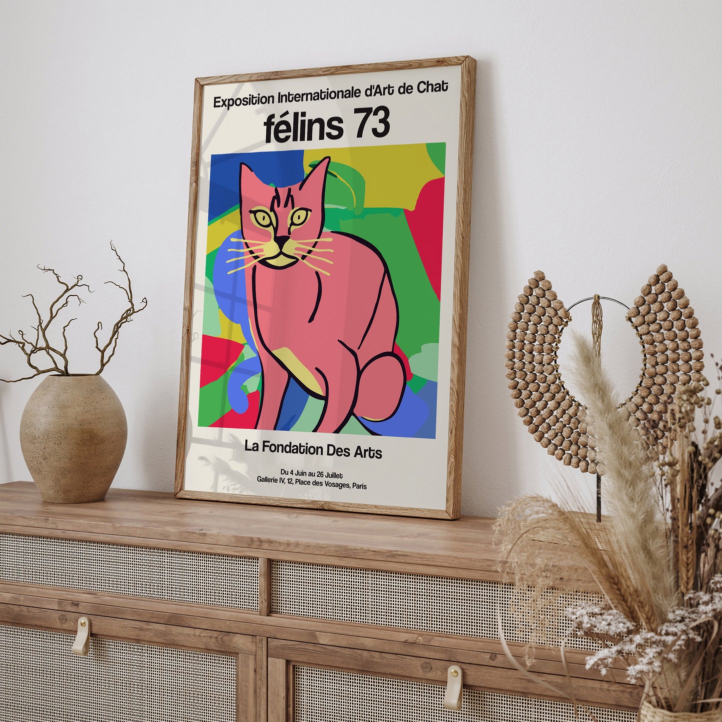 French Cat Exhibition Retro Poster