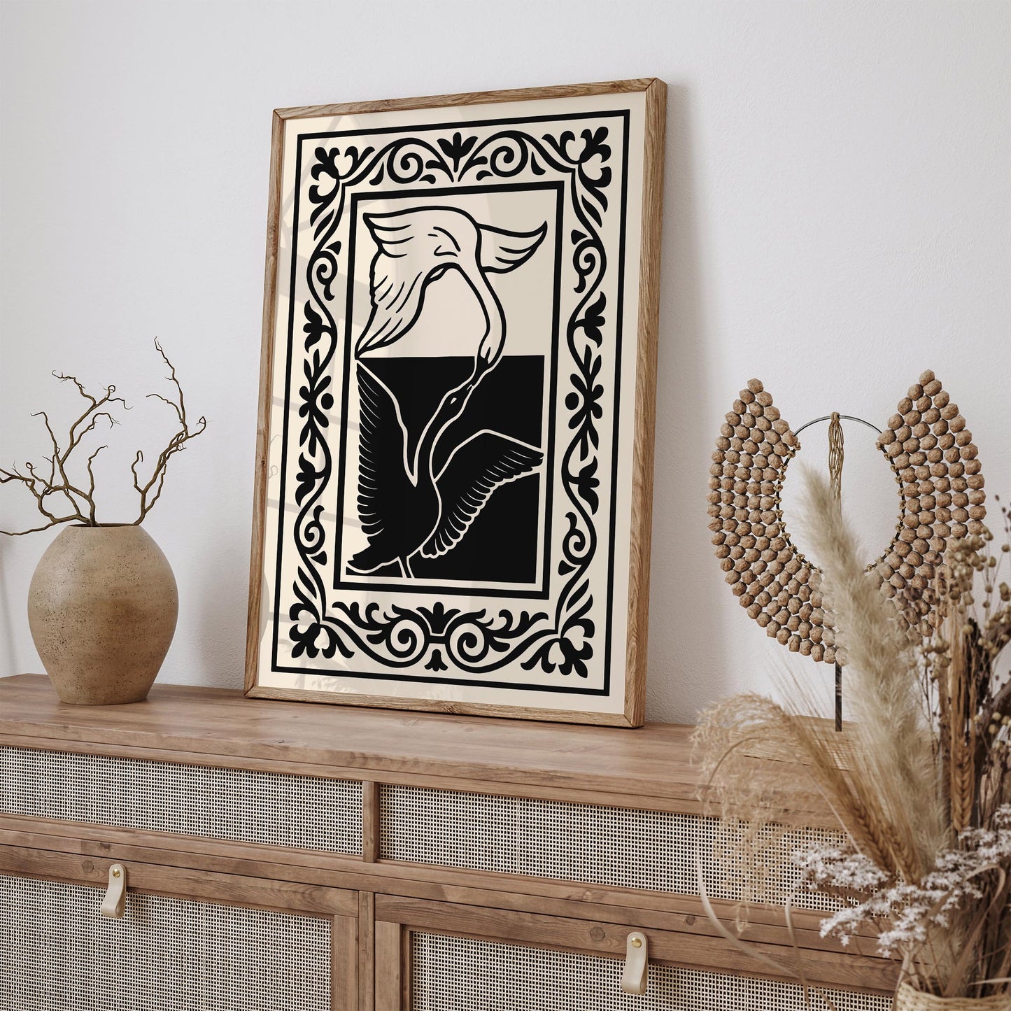 Black & White Swan Poster