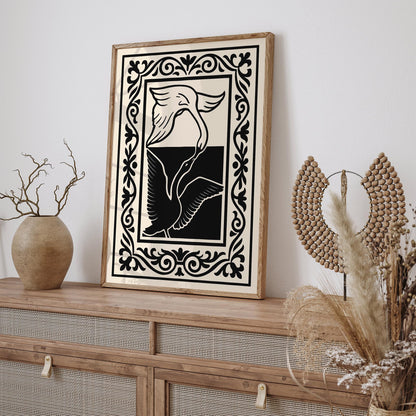 Black & White Swan Poster