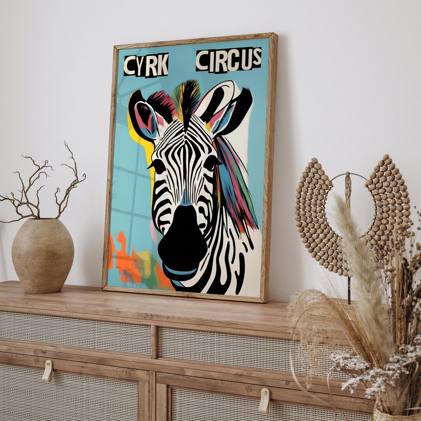 Cyrk Circus Zebra Retro Art Print