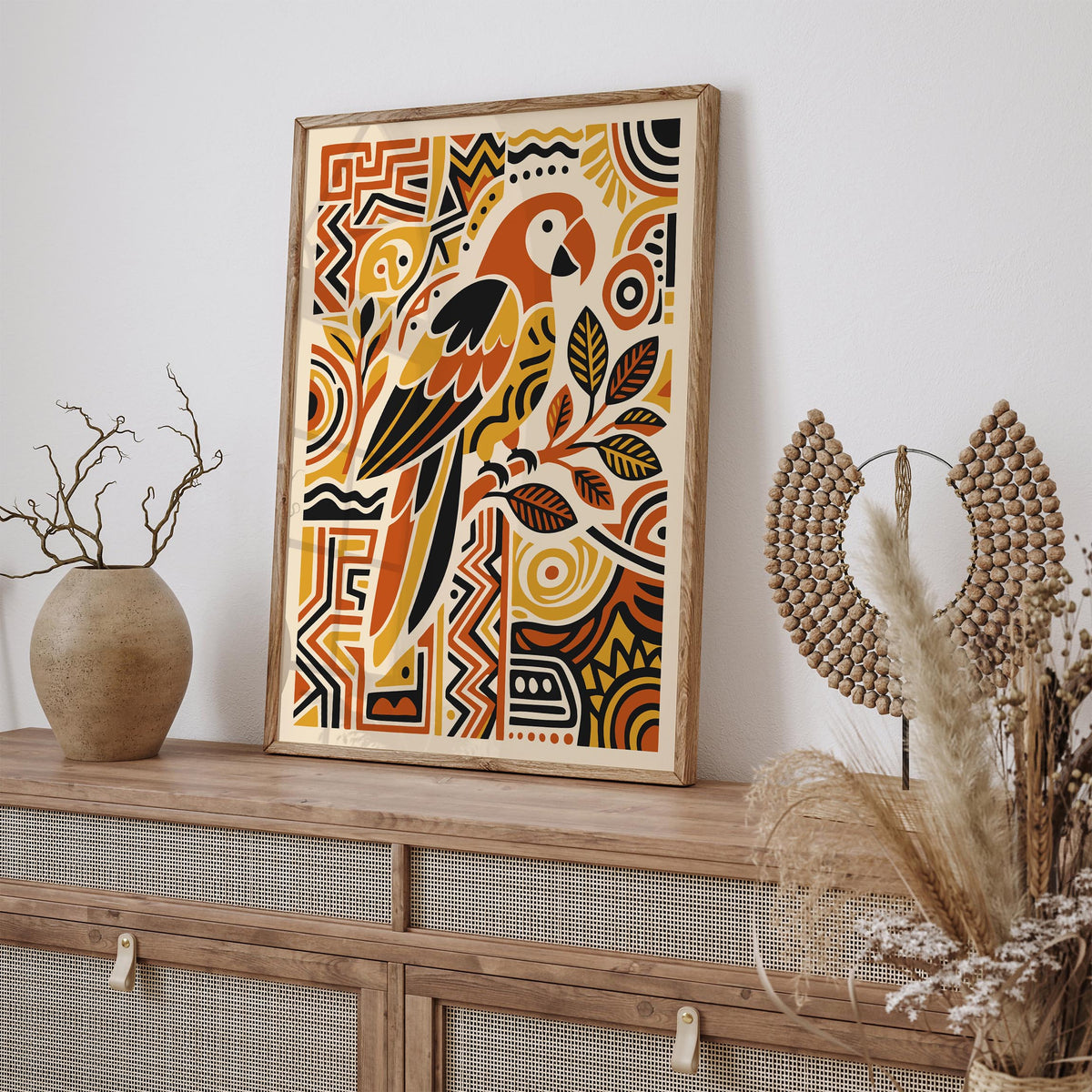 Bohemian Parrot Bird Poster