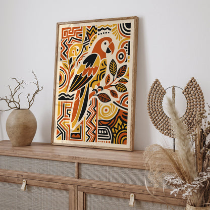 Bohemian Parrot Bird Poster