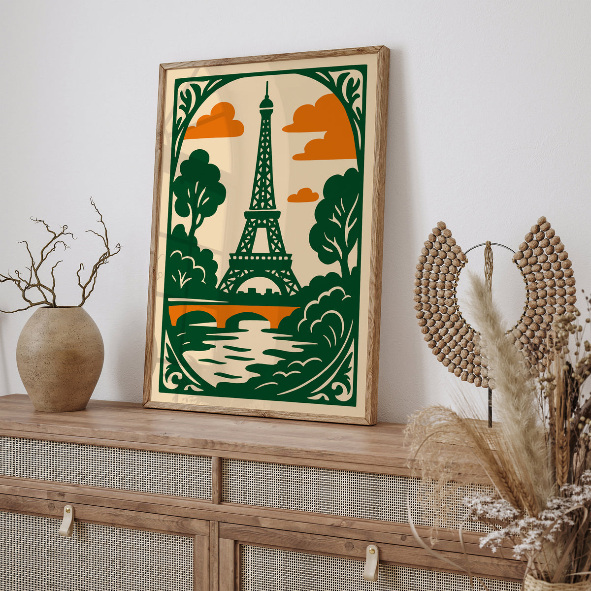 Green Eiffel Tower Paris Poster